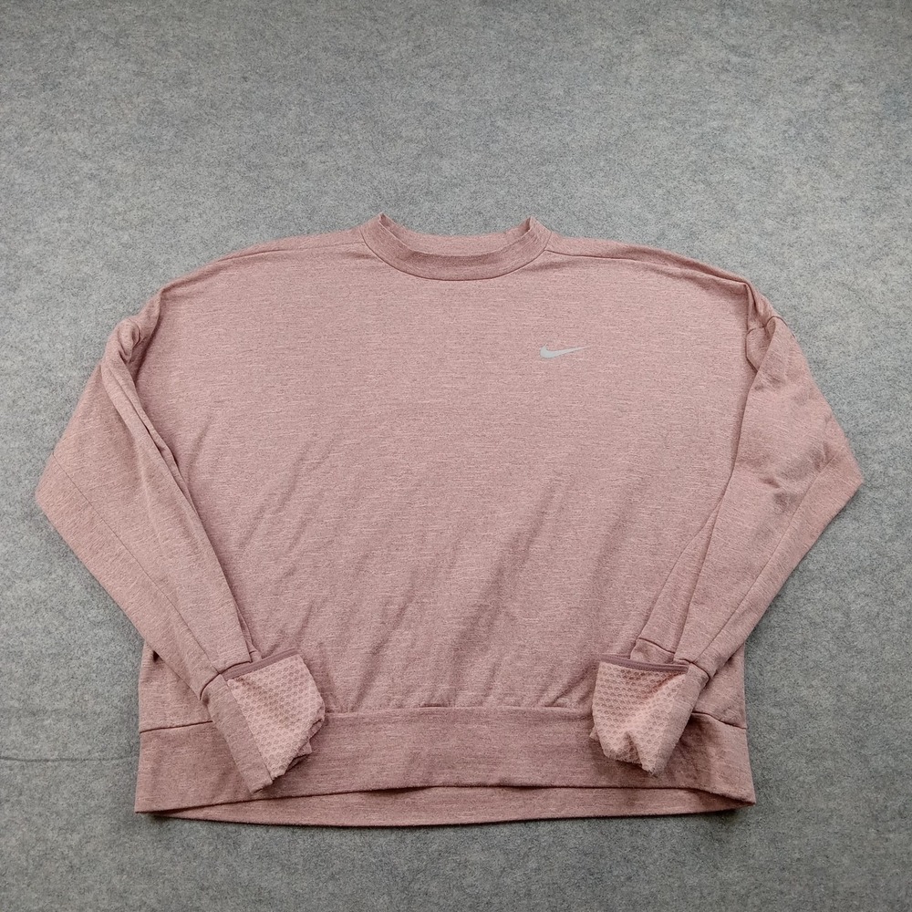 Nike Shirt Womens Large Pink Dri-FIT Running Long Sleeve Athletic Top CJ5576-685